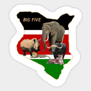 BigFive on safari in Kenya / Africa Sticker